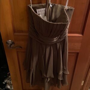 David's Bridal Strapless Brown Dress